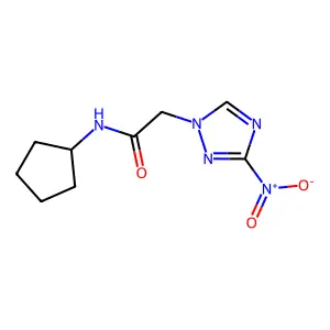 N-cyclopentyl-2-(3-nitro-1,2,4-triazol-1-yl)acetamide structure