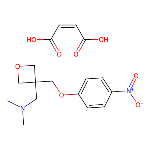 3-Oxetanemethylamine, N,N-dimethyl-3-((p-nitrophenoxy)methyl)-, maleate structure