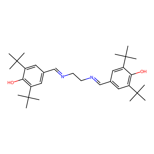 1,2-Bis[3,5-di(t-butyl)-4-hydroxybenzylideneamino]ethane structure