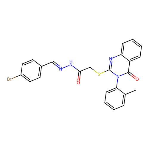 (E)-N'-(4-bromobenzylidene)-2-((4-oxo-3-(o-tolyl)-3,4-dihydroquinazolin-2-yl)thio)acetohydrazide structure