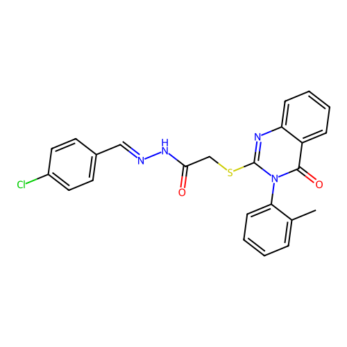 (E)-N'-(4-chlorobenzylidene)-2-((4-oxo-3-(o-tolyl)-3,4-dihydroquinazolin-2-yl)thio)acetohydrazide structure
