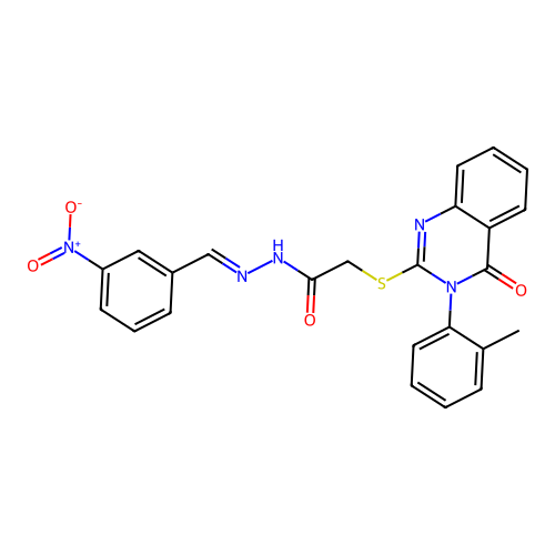 2-{[3-(2-methylphenyl)-4-oxo-3,4-dihydroquinazolin-2-yl]sulfanyl}-N'-[(E)-(3-nitrophenyl)methylidene]acetohydrazide structure