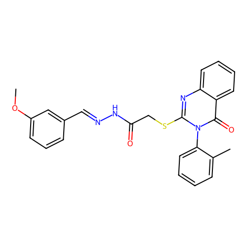 (E)-N'-(3-methoxybenzylidene)-2-((4-oxo-3-(o-tolyl)-3,4-dihydroquinazolin-2-yl)thio)acetohydrazide structure