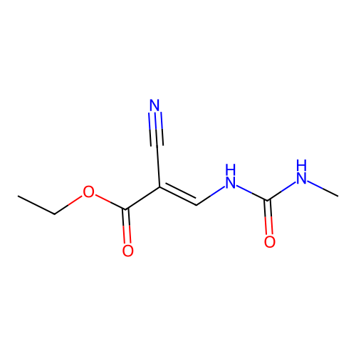 ethyl (E)-2-cyano-3-(methylcarbamoylamino)prop-2-enoate structure