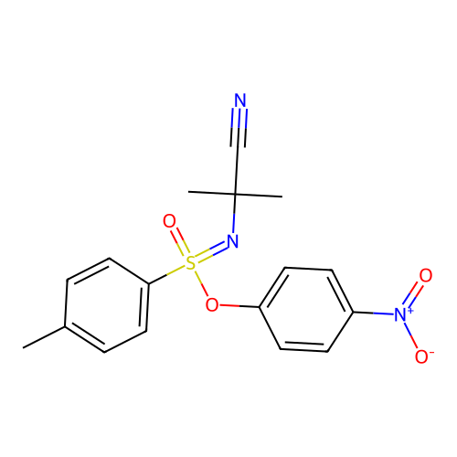 4-nitrophenyl N-(2-cyanopropan-2-yl)-4-methylbenzenesulfonimidate structure