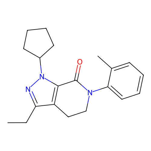 7H-Pyrazolo(3,4-C)pyridin-7-one, 1-cyclopentyl-3-ethyl-1,4,5,6-tetrahydro-6-(2-methylphenyl)- structure