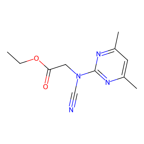 [Cyano-(4,6-dimethyl-pyrimidin-2-yl)-amino]-acetic acid ethyl ester structure