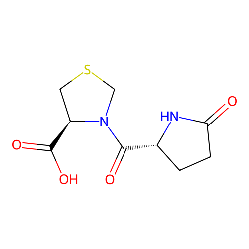 (S)-3-((R)-5-Oxopyrrolidine-2-carbonyl)thiazolidine-4-carboxylic acid structure