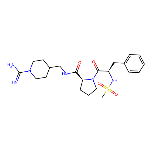 L-Prolinamide, N-(methylsulfonyl)-D-phenylalanyl-N-((1-(aminoiminomethyl)-4-piperidinyl)methyl)- structure