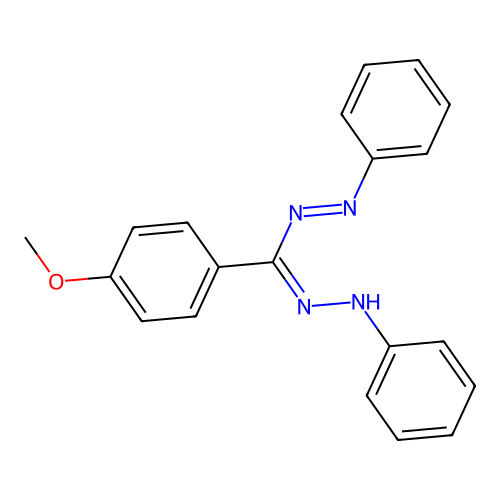 1,5-Diphenyl-3-(4-methoxyphenyl)formazan structure