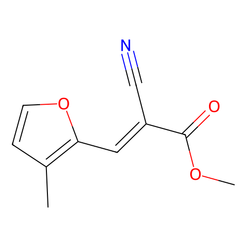 Methyl 2-cyano-3-(3-methyl-2-furyl)acrylate structure