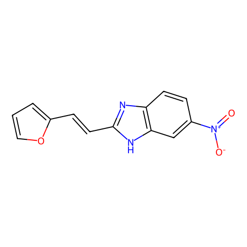 2-[(E)-2-(furan-2-yl)ethenyl]-5-nitro-1H-benzimidazole structure