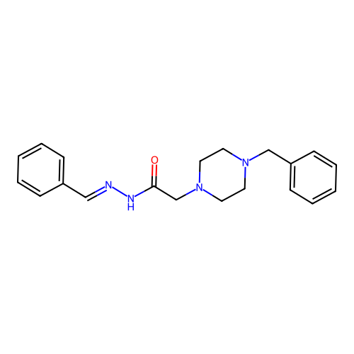 N'-Benzylidene-2-(4-benzyl-1-piperazinyl)acetohydrazide structure