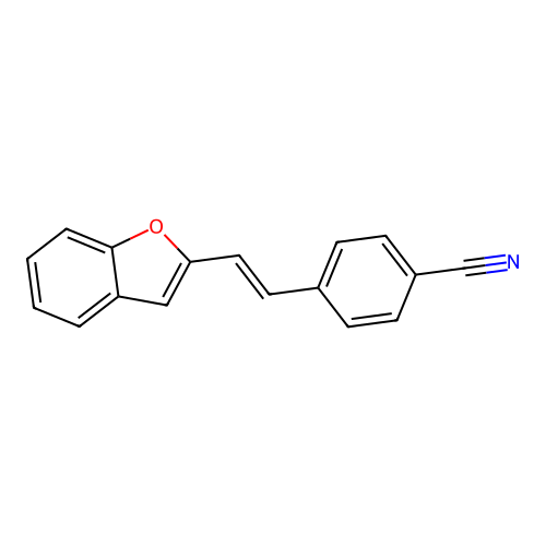 Benzonitrile, 4-[2-(2-benzofuranyl)ethenyl]- structure