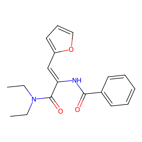 Benzamide, N-[2-diethylamino-1-(2-furfurylideno)-2-oxo]ethyl- structure