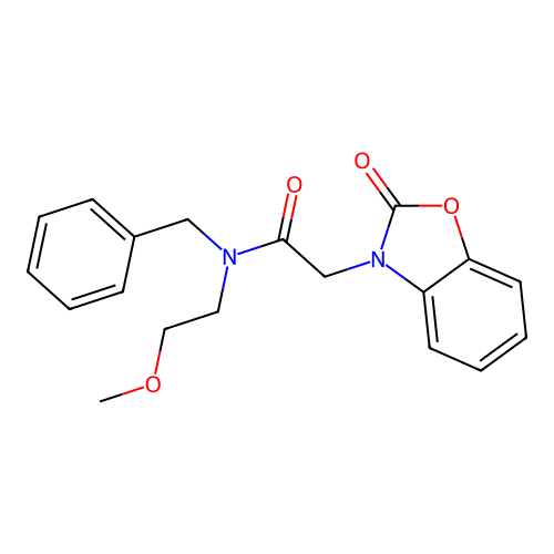 3(2H)-Benzoxazoleacetamide, N-(2-methoxyethyl)-2-oxo-N-(phenylmethyl)- structure