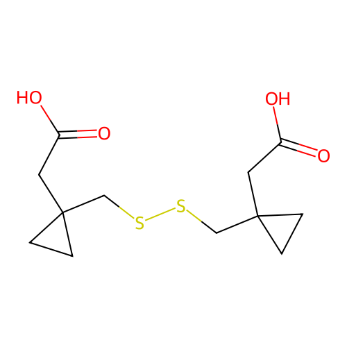 (1-(1-Carboxymethyl-cyclopropylmethyldisulfanylmethyl)-cyclopropyl)-essigsaure structure