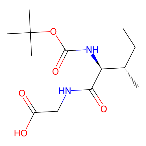 2-((2S,3S)-2-((tert-Butoxycarbonyl)amino)-3-methylpentanamido)acetic acid structure