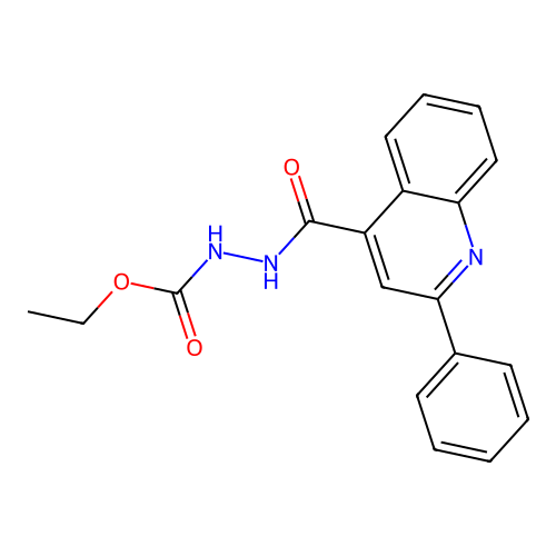 N'-(ethoxycarbonyl)-2-phenylquinoline-4-carbohydrazide structure