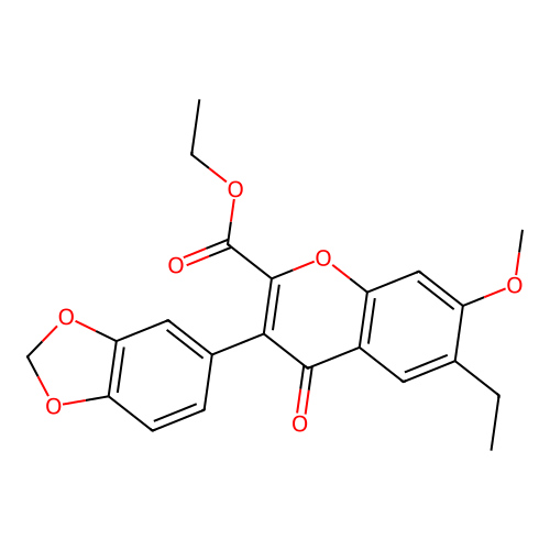 ethyl 3-(1,3-benzodioxol-5-yl)-6-ethyl-7-methoxy-4-oxo-4H-chromene-2-carboxylate structure