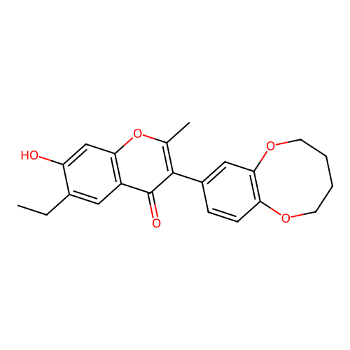 6-ethyl-7-hydroxy-2-methyl-3-(2,3,4,5-tetrahydrobenzo[b][1,4]dioxocin-8-yl)-4H-chromen-4-one structure