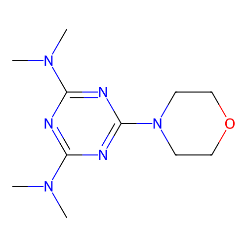 N,N,N',N'-tetramethyl-6-(4-morpholinyl)-1,3,5-triazine-2,4-diamine structure