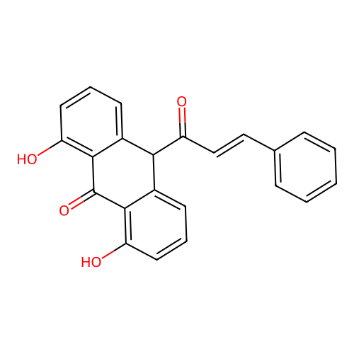 1,8-Dihydroxy-10-(1-oxo-3-phenyl-2-propenyl)-9(10H)-anthracenone structure
