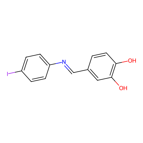 Benzene-1,2-diol, 4-(4-iodophenyliminomethyl)- structure