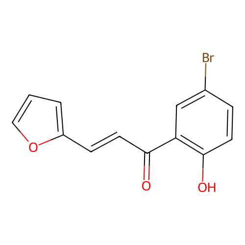 (E)-1-(5-bromo-2-hydroxyphenyl)-3-(furan-2-yl)prop-2-en-1-one structure