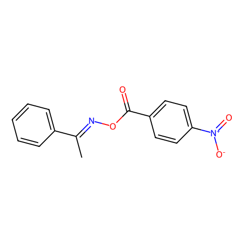 1-phenylethanone O-{4-nitrobenzoyl}oxime structure