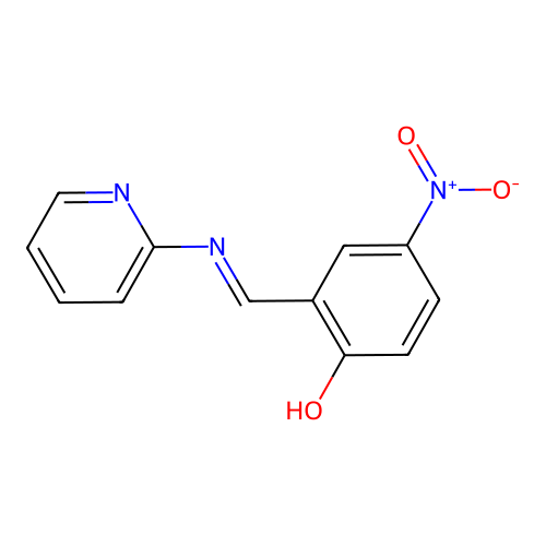 4-Nitro-2-[(2-pyridinylimino)methyl]phenol structure