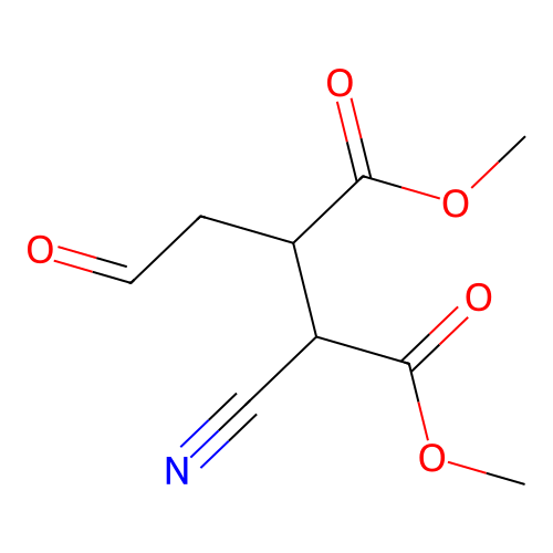 Dimethyl 2-cyano-3-(2-oxoethyl)butanedioate structure