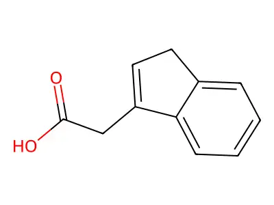 1H-Indene-3-acetic acid structure