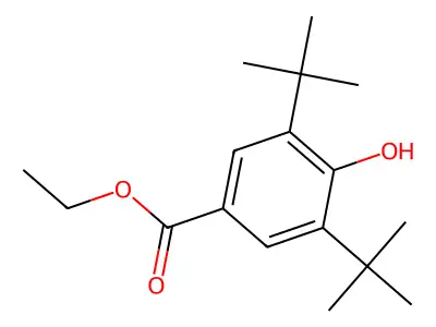 Benzoic acid, 3,5-bis(1,1-dimethylethyl)-4-hydroxy-, ethyl ester structure