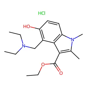 4-((Diethylamino)methyl)-1,2-dimethyl-5-hydroxyindole-3-carboxylic acid ethyl ester HCl structure