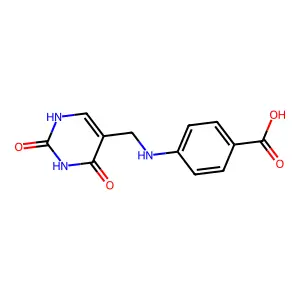 4-[(2,4-dioxo-1H-pyrimidin-5-yl)methylamino]benzoic acid structure