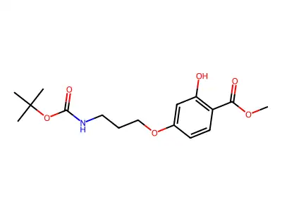 Methyl 4-{3-[(tert-butoxycarbonyl)amino]propoxy}-2-hydroxybenzenecarboxylate structure