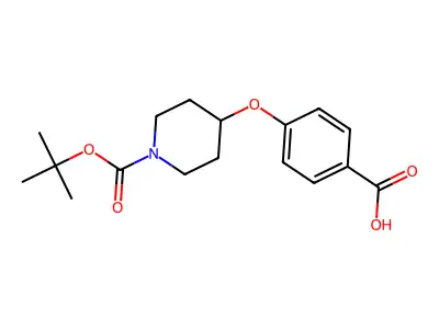 4-((1-(tert-Butoxycarbonyl)piperidin-4-yl)oxy)benzoic acid structure