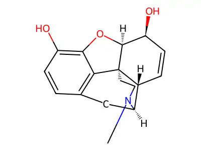 Morphinan-3,6-diol, 7,8-didehydro-4,5-epoxy-17-methyl-, (5alpha,6alpha,14alpha)- structure