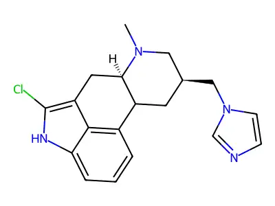 Ergoline, 2-chloro-8-(1H-imidazol-1-ylmethyl)-6-methyl-, (8-alpha)- structure