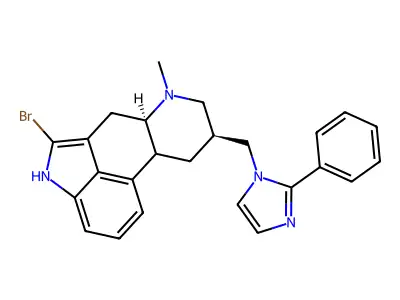 Ergoline, 2-bromo-6-methyl-8-((2-phenyl-1H-imidazol-1-yl)methyl)-, (8-alpha)- structure