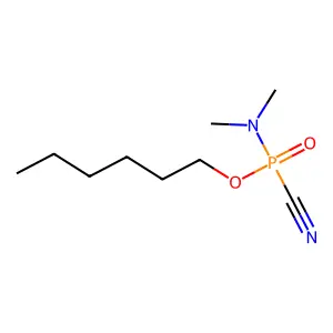 Hexyl N,N-dimethylphosphoramidocyanidate structure