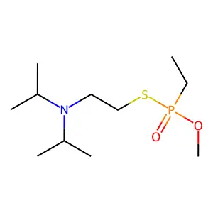 O-Methyl S-2-diisopropylaminoethyl ethylphosphonothiolate structure
