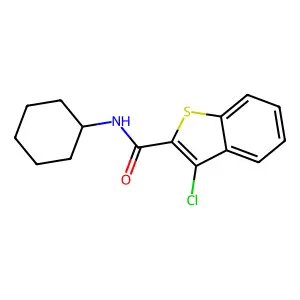3-chloro-N-cyclohexyl-1-benzothiophene-2-carboxamide structure