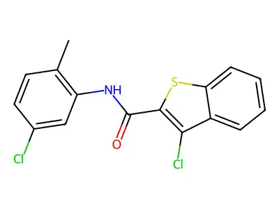 3-chloro-N-(5-chloro-2-methylphenyl)-1-benzothiophene-2-carboxamide structure