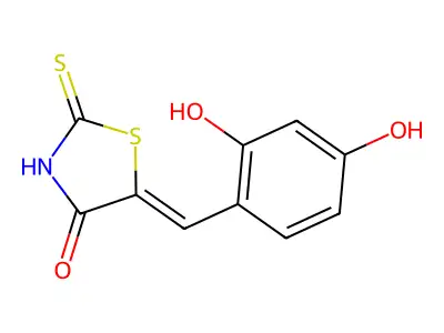 4-Thiazolidinone, 5-[(2,4-dihydroxyphenyl)methylene]-2-thioxo- structure