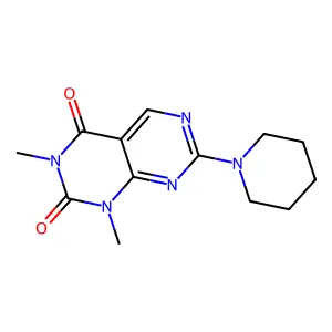 1,3-dimethyl-7-(piperidin-1-yl)pyrimido[4,5-d]pyrimidine-2,4(1H,3H)-dione structure