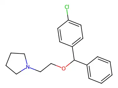 Pyrrolidine, 1-(2-(alpha-(p-chlorophenyl)benzyloxy)ethyl)- structure