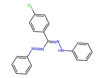 1,5-Diphenyl-3-(4-chlorophenyl)formazan structure