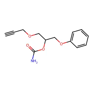 2-Propanol, 1-phenoxy-3-(2-propynyloxy)-, carbamate structure